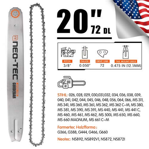 Chainsaw guide bar - guide, 3/8"