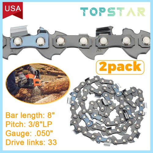 2pack chainsaw chain - 8",